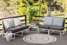Livabliss Round Encore-Cottage Tan Black Beige Brown In- & Outdoor Rug - Size: 100 cm diameter