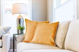 New Edge Blinds Plush Velvet Soft Touch Cushion Cover in Yellow - Size: 43 cm x 43 cm - thumbnail 2