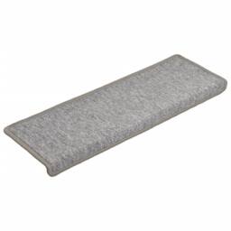 Berkfield Home Carpet Stair Treads 15 pcs 65x21x4 cm Light Grey - Size: Medium - thumbnail 3