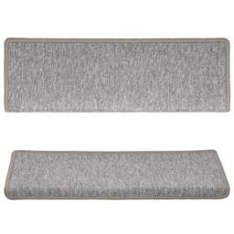 Berkfield Home Carpet Stair Treads 15 pcs 65x21x4 cm Light Grey - Size: Medium - thumbnail 4