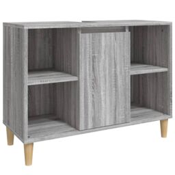Berkfield Home 3 Piece Bathroom Furniture Set Grey Sonoma Engineered Wood - thumbnail 5