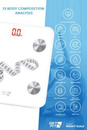 Get Fit Smart Bathroom Scales Digital Body Weighing Scale Connect IOS/Android in White - thumbnail 2