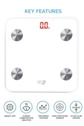Get Fit Smart Bathroom Scales Digital Body Weighing Scale Connect IOS/Android in White - thumbnail 1