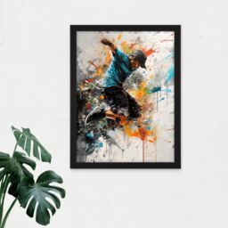 "Artery8 Wall Art Print Parkour Jump Urban Sport Paint Splat Action Shot Large Framed Wall Décor Art in Black - Size: W18"" x H24""" - thumbnail 2