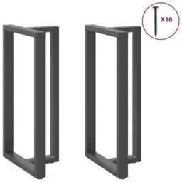Berkfield Home Bar Table Legs T-Shaped¬†2 pcs Anthracite 60x35x(110-111) cm Steel in Dark Grey - thumbnail 3