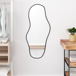 Berkfield Home Wall Mirror Black 100x45 cm - thumbnail 1