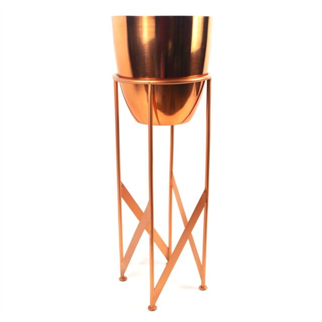 Leaf Metal Plant Stand Planter Copper 55cm Tall Design Premium Plant Pots Planters Botanik - image 1