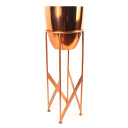 Leaf Metal Plant Stand Planter Copper 55cm Tall Design Premium Plant Pots Planters Botanik - thumbnail 1