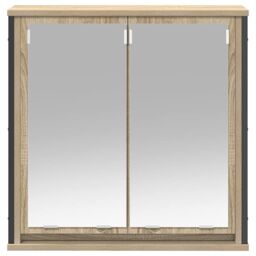 Berkfield Home Bathroom Wall Cabinet with Mirror Sonoma Oak 60x21x60 cm in Brown - Size: 60 x 21 x 60 cm - thumbnail 5