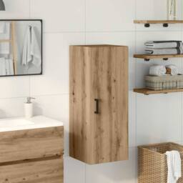 Berkfield Home Wall Mounted Cabinet Artisian Oak 34.5x34x90 cm Engineered Wood in Light Tan - thumbnail 1