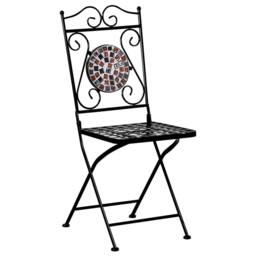 Wyld and Coco Heritage Garden Folding Chairs Set 2 Black Iron Black and Gold Mosaic - thumbnail 5