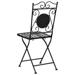 Wyld and Coco Heritage Garden Folding Chairs Set 2 Black Iron Black and Gold Mosaic - thumbnail 7