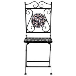 Wyld and Coco Heritage Garden Folding Chairs Set 2 Black Iron Black and Gold Mosaic - thumbnail 6
