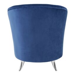Orsina Tub Chair, Stylish Office Chair, Classy Velvet Chair, Round Velvet Upholstery Chair for Lounge in Blue - thumbnail 2