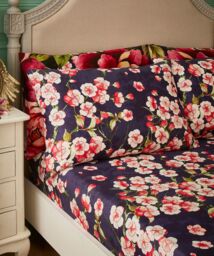 Bold Floral Blossom Hand-Painted Fitted Sheet - thumbnail 3