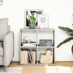 Berkfield Home Room Divider Bookcase Concrete Grey 69.5x29x69.5 cm Engineered Wood - thumbnail 1