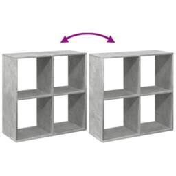 Berkfield Home Room Divider Bookcase Concrete Grey 69.5x29x69.5 cm Engineered Wood - thumbnail 8