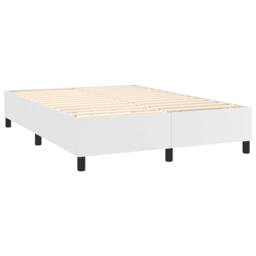 Berkfield Home Box Spring Bed Frame White 135x190 cm Double Faux Leather - thumbnail 4