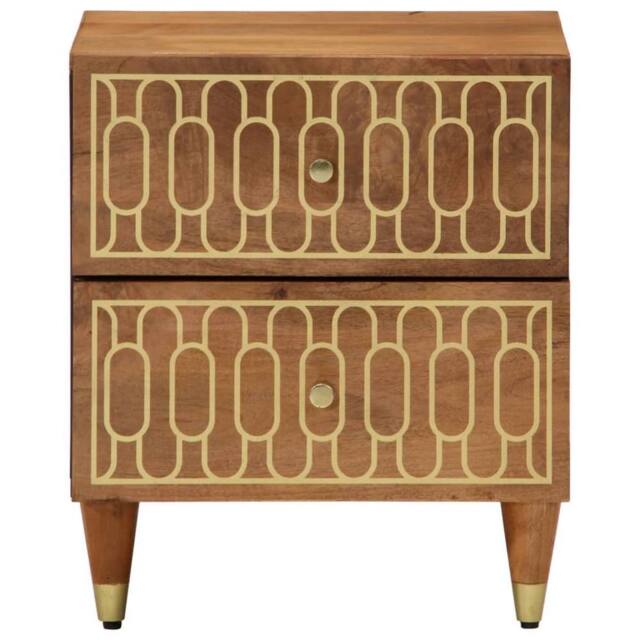 Berkfield Home Bedside Cabinets 2 pcs 40x33x46 cm Solid Wood Mango in Brown - Size: 40 x 33 x 46 cm - image 1