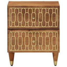 Berkfield Home Bedside Cabinets 2 pcs 40x33x46 cm Solid Wood Mango in Brown - Size: 40 x 33 x 46 cm