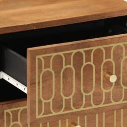 Berkfield Home Bedside Cabinets 2 pcs 40x33x46 cm Solid Wood Mango in Brown - Size: 40 x 33 x 46 cm - thumbnail 8