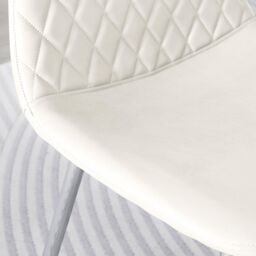 FurnitureboxUK 2x Corona Silver Leg Faux Leather Dining Chair in White - thumbnail 4