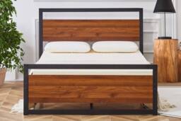 Crazy Price Beds Ltd Cresswell Metal & Wooden Bed in Black - Size: Single - thumbnail 3