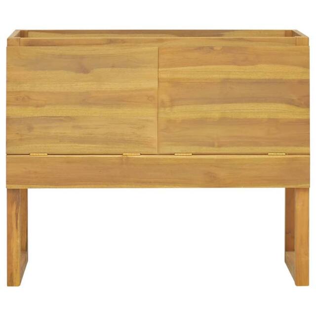 Berkfield Home Beautiful Bathroom Cabinet 90x45x75 cm Solid Wood Teak in Brown - Size: 90 x 45 x 75 cm - image 1