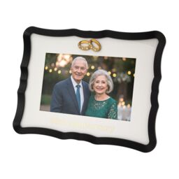 Happy Homewares 50th Anniversary Landscape 4x6 Frame with Gold Text & Gold Rings - thumbnail 3