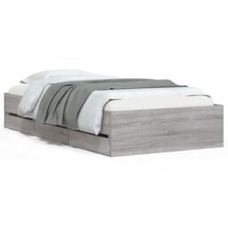 Berkfield Home Bed Frame with Drawers without Mattress Grey Sonoma 75x190 cm Small Single - thumbnail 2