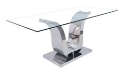 Thats Furniture Alexandria 180cm Glass & Chrome Dining Table in Silver - thumbnail 2