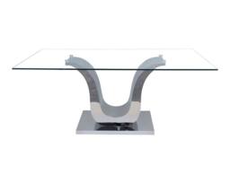 Thats Furniture Alexandria 180cm Glass & Chrome Dining Table in Silver - thumbnail 4