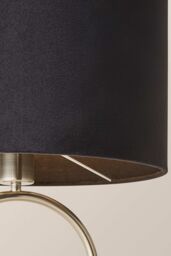 ValueLights Antonia Black Velvet Drum Lamp Shade Brushed Chrome Oval Table Lamp in Silver - thumbnail 4