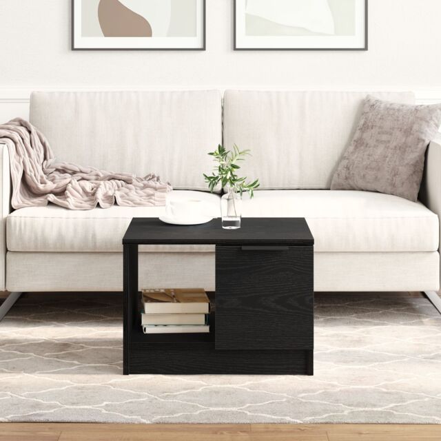 Berkfield Home Coffee Table Black Oak 50x50x36 cm Engineered Wood - Size: 50 x 50 x 36 cm - image 1