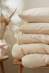 Martex Touch of Linen Duvet Cover Set (Includes 2 Pillowcases 1 For Single) in Cream - Size: Double - thumbnail 4