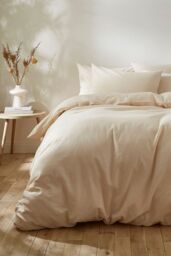 Martex Touch of Linen Duvet Cover Set (Includes 2 Pillowcases 1 For Single) in Cream - Size: Double - thumbnail 1