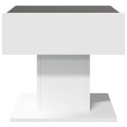 Berkfield Home Coffee Table with LED White 50x50x45 cm Engineered Wood - Size: 50 x 50 x 45 cm - thumbnail 6