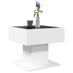 Berkfield Home Coffee Table with LED White 50x50x45 cm Engineered Wood - Size: 50 x 50 x 45 cm - thumbnail 5