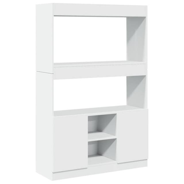 Berkfield Home Highboard¬†White 92x33x140 cm Engineered Wood in White - Size: 92 x 33 x 140 cm - image 1