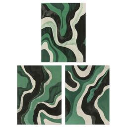 Artery8 Set of 3 Abstract Green Black Amazon River Aerial A4 Size Art Prints - thumbnail 1