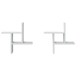 Berkfield Home Wall Shelves 2 pcs White 38x12x38 cm Engineered Wood - Size: 38 x 12 x 38 cm - thumbnail 4