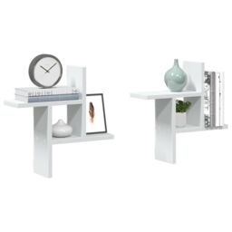 Berkfield Home Wall Shelves 2 pcs White 38x12x38 cm Engineered Wood - Size: 38 x 12 x 38 cm