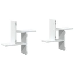 Berkfield Home Wall Shelves 2 pcs White 38x12x38 cm Engineered Wood - Size: 38 x 12 x 38 cm - thumbnail 6