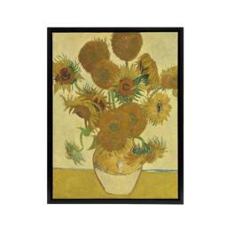 "Artery8 Sunflowers 1888 Floral Painting Van Gogh Framed Canvas Wall Art in Yellow - Size: W12"" x H16""" - thumbnail 1