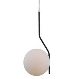 Netlighting Modern Hanging Pendant Satin Black 1 Light with White Shade E27