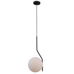 Netlighting Modern Hanging Pendant Satin Black 1 Light with White Shade E27 - thumbnail 2