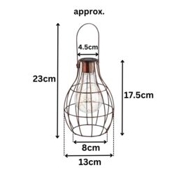 Marco Paul Pack of 4 Bronze Metal Firefly Solar Powered Garden Lantern 23cm in Copper - thumbnail 3