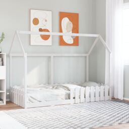 Berkfield Home Kids' House Bed Frame without Mattress White 90x190 cm Single - thumbnail 1