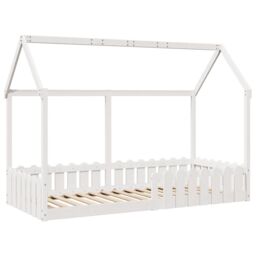 Berkfield Home Kids' House Bed Frame without Mattress White 90x190 cm Single - thumbnail 3