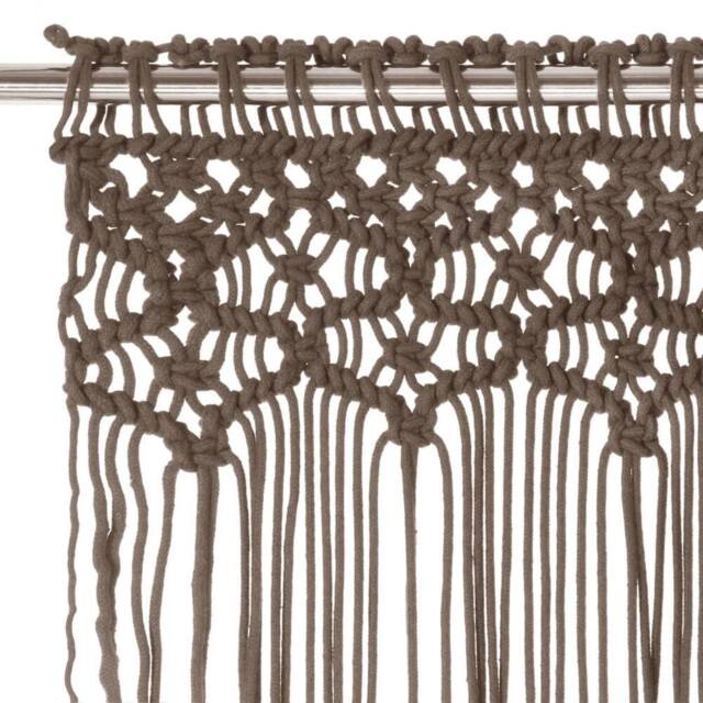 Berkfield Home Macrame Curtain Taupe 140x240 cm Cotton - image 1